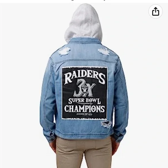 NWT NFL Las Vegas Raiders Denim Jacket - Picture 2 of 11